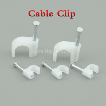 100pcs 6mm Round Steel Nail Cable Wire Wall Hanging Screw Clips Cable Clip For RG59 RG6 White High Quality Low Price Favorable