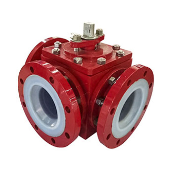 Precision Fluorine Lined Three Way Ball Valve