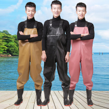 Fly Fishing Waders Clothing Portable Chest Overalls Men's Waterproof Clothes Wading Pants Breathable Stocking Foot X284G