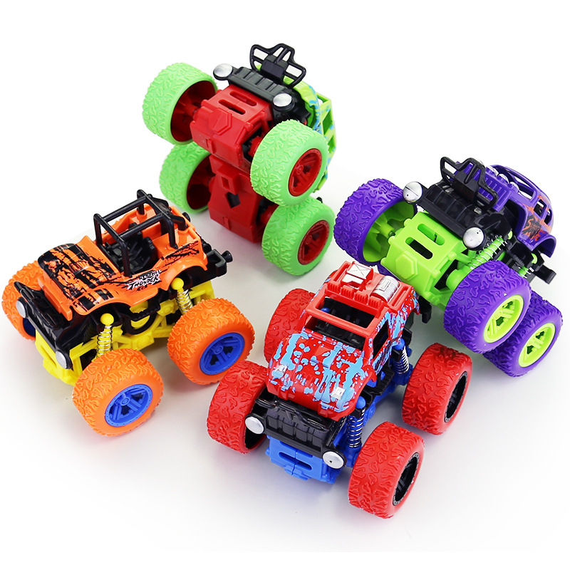 Kids Toys Inertia SUV Friction Power Truck Dynamic 360 Degrees Stunt Cars 4WD Model Anti-skid Off-road Vehicle Boys Gift