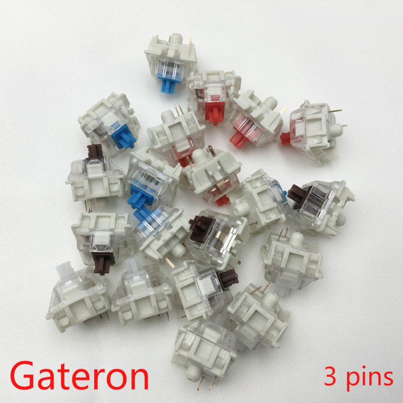 Gateron SMD Switches black red brown blue clear green yellow 3pins Gateron Switch for Mechanical Keyboard fit GK61GK64 GH60