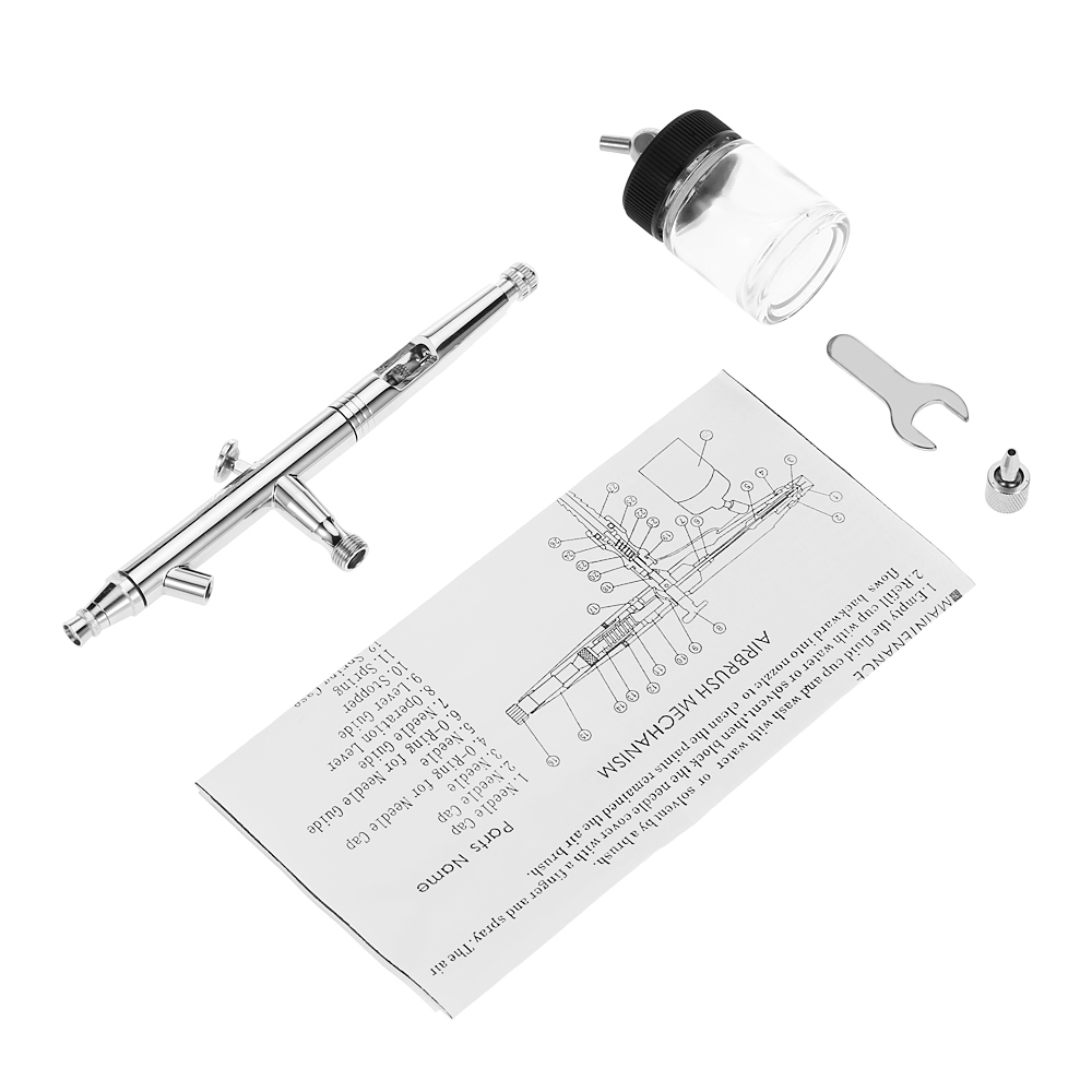 Nasedal 0.5mm 22cc Siphon Feed Dual-Action Airbrush Kit Set for Art Craft Painting Auto Paint Hobby Air Brush Nail