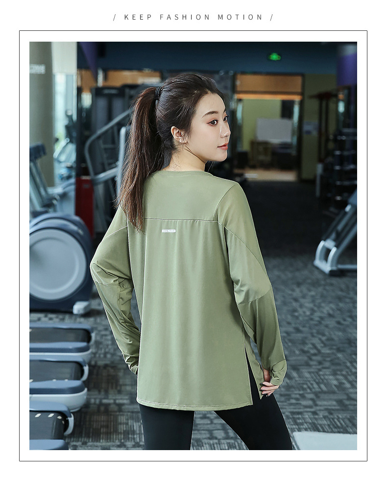 Plus Size L-4XL Long Sleeve Women Yoga Shirts Loose Gym Clothing Sportswear Quick-Dry Fitness Shirts Sport Yoga large Crop Tops