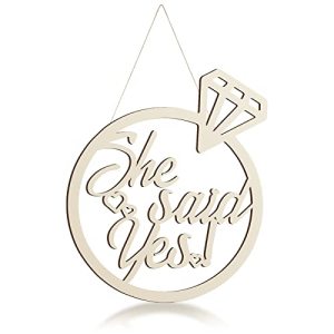 Laser Cut Diamond Ring She Said Yes Wooden Sign