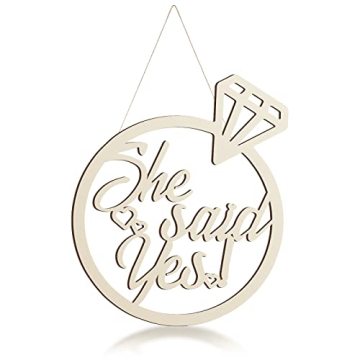 Laser Cut Diamond Ring She Said Yes Wooden Sign