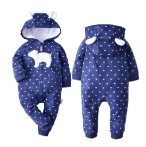 Newborn Baby Romper Hooded Warm Fleece Dinosaur Printed Baby Pajamas Footed jumpsuits Infant Boy girl Clothing Sleepwear 0-24M