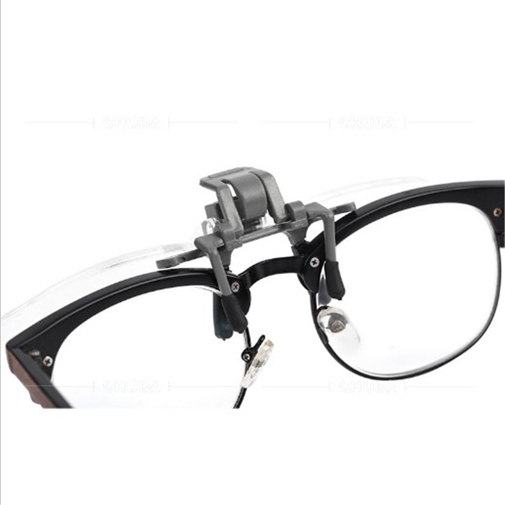 Hot Sale 1xhd acrylic magnifier loupe lens folding magnifying glasses precise flip clip-on eyeglasses Eyewear Accessories Parts