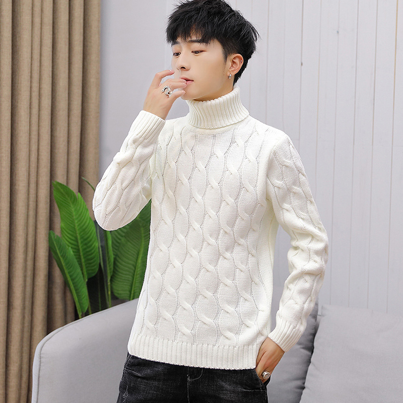 2020 New Men's Thick Turtleneck Sweater Pullovers Male Autumn Winter Solid Color High Neck Knitted Sweaters Knitwear M-3XL