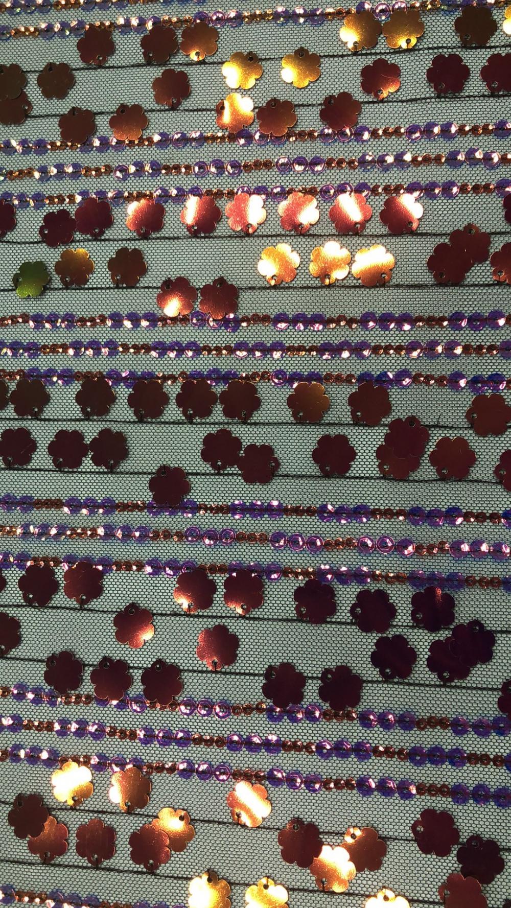 Strip petals sequin mesh embroider Fabric