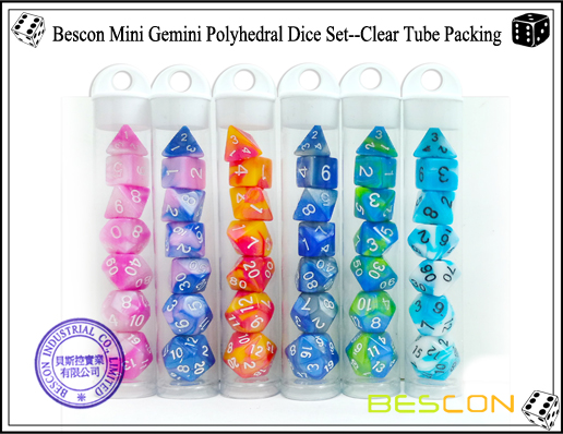 Bescon Mini Gemini Polyhedral Dice Set--Assorted Colored of 42-2