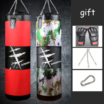 120cm PU Leather Canvas Kick Boxing Punching Bag Sandbag Adult MMA Muay Thai Taekwondo Sport Fitness Training Exercise Equipment