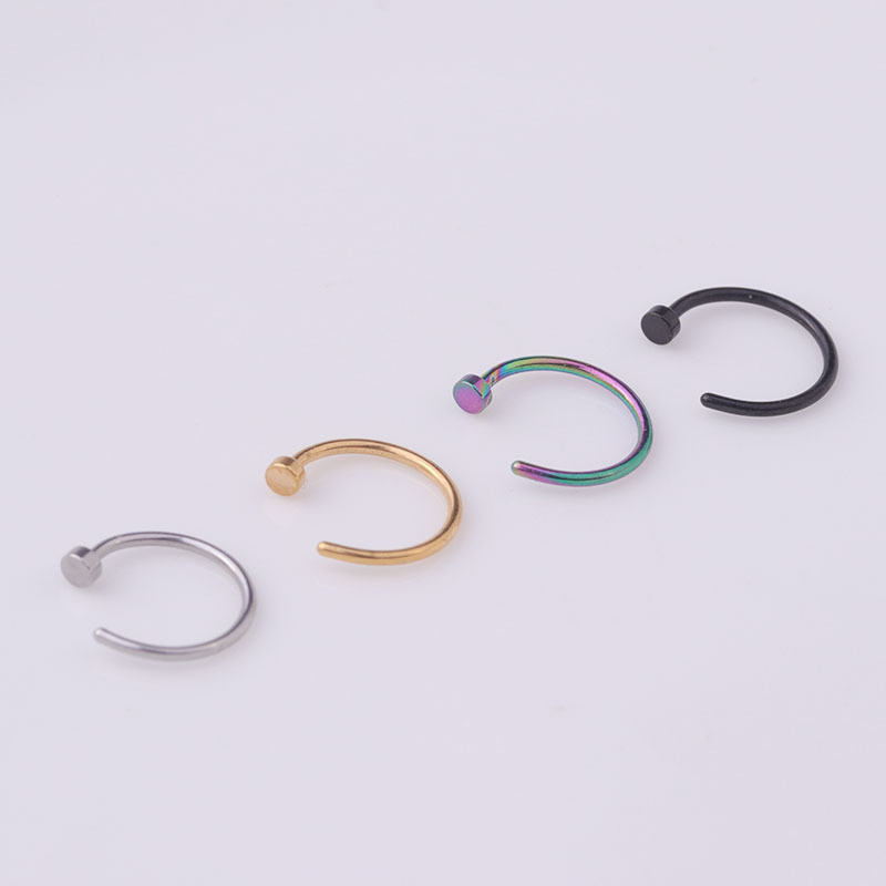 1pc/lot 6/8/10mm Punk Stainless Steel Fake Nose Ring C Clip Lip Ring Earring Helix Rook Tragus Faux Septum Body Piercing Jewelry