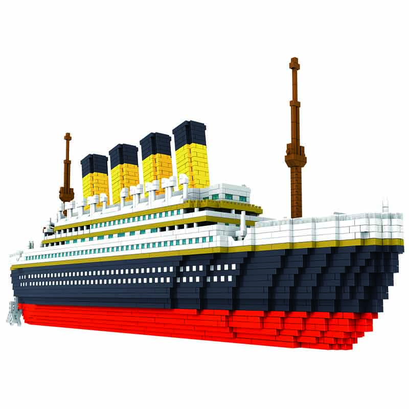 BIG 3800 Pcs Building Block Titanic Cruise Ship Model Boat DIY Assemble Building Diamond Blocks Model Classical Brick Toys