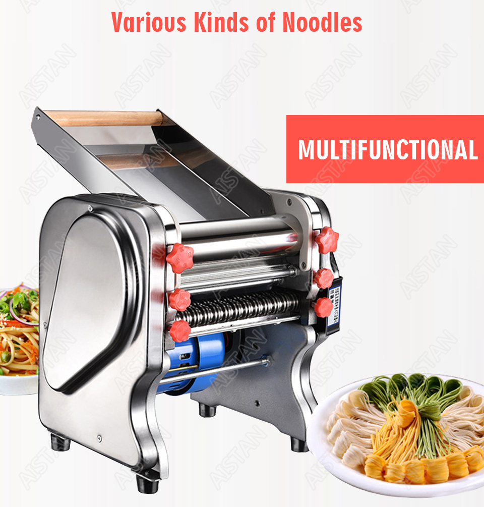 FKM240 Electric Dough Roller Stainless Steel Dough Sheeter Noodle Pasta Dumpling Maker Machine 220V 110V Roller Blade Changable