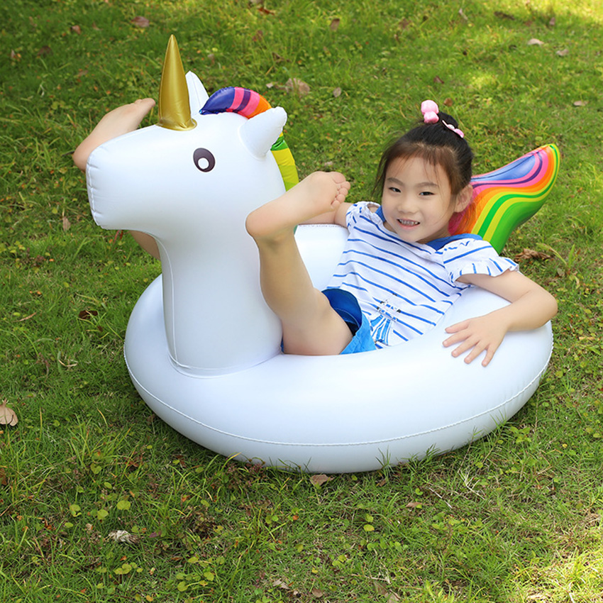 Outtobe Children Swimming Ring Inflatable Seat Security Swimming Pool Float Swim Ring under Arm Bath Ring with Handle