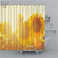 Yellow Country View Bathroom Curtain Sunflower Printed Shower Curtain Polyester Fabric Bathtub Curtain Bathroom Shower Sets