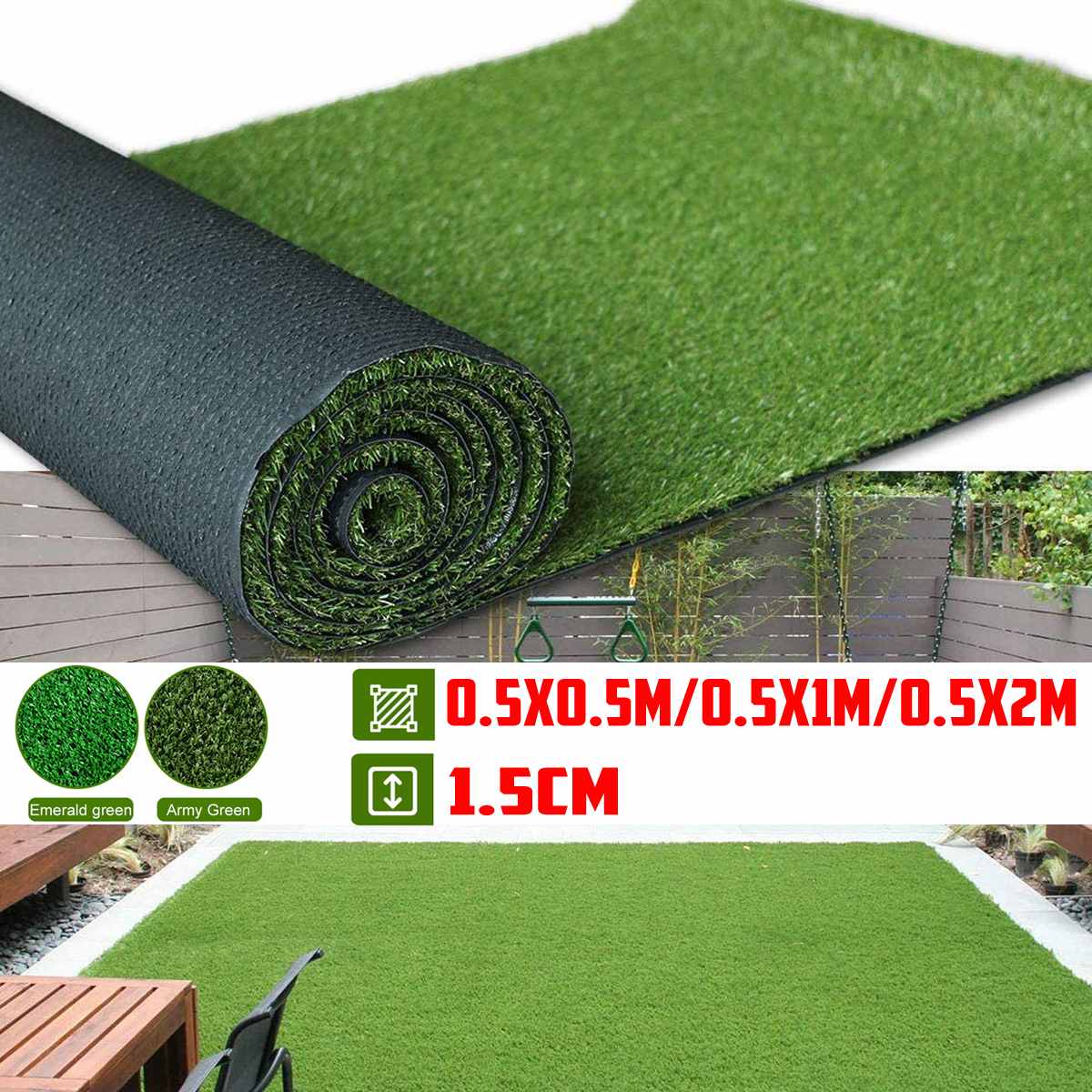 50-200cm Thickness Artificial Lawn Carpet Fake Turf Grass Mat Landscape Pad DIY Craft Outdoor Garden Floor Decor