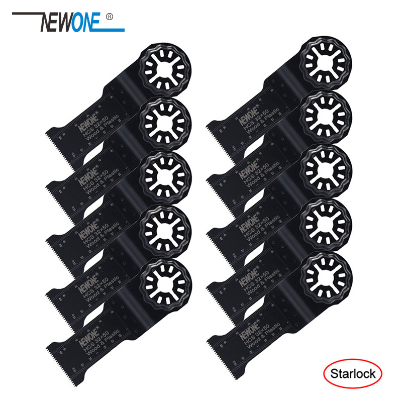 NEWONE 1-3/8" HCS Lengthened Starlock E-cut Multi Saw Blade Pack Oscillating Tool Blades for Cutting Wood Drywall Plastic