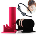 New black Rose Red Velvet T-Bar Headband Holder Retail Shop Jewelry Display Stand Rack