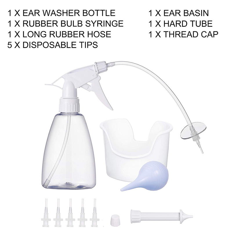300/500ml Ear Cleaner Earwax Removal Tool Kit Useful Safe Ear Irrigation Washer Flush Syringe Bottle For Ear Cleaning Adult Kids