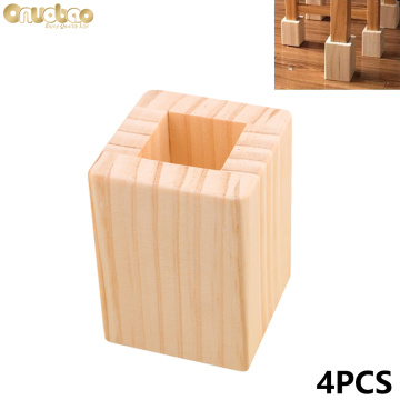 Onuobao 4PCS Wood Furniture increase Pad Heighten 5cm Square Groove for Sofa Heightened Tea Table Desk Computer Desk Wardrobe