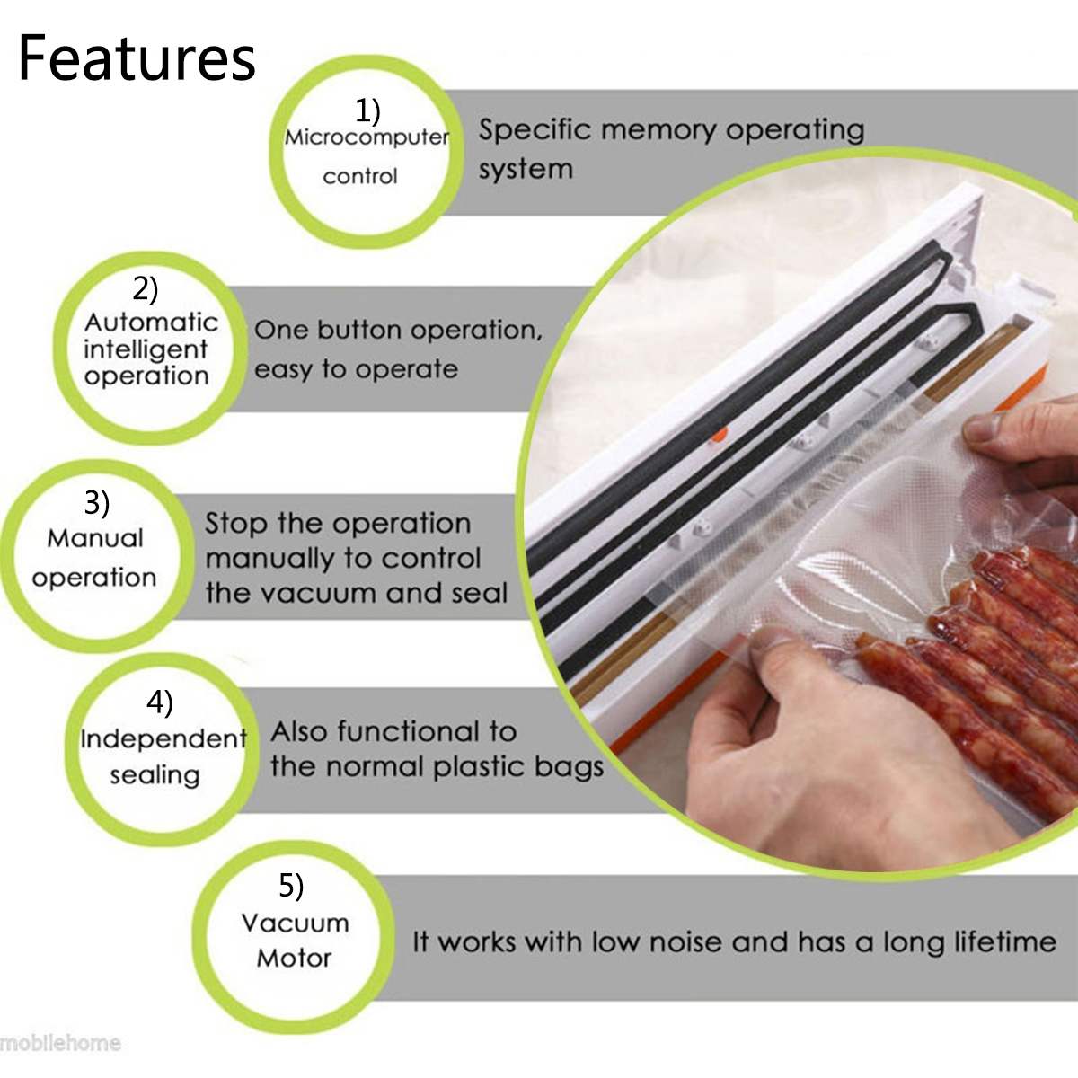 220V Vacuum Food Sealer Machine Vacuum Sealing Machine Film Container Household Food Sealer Saver Include with Vacuum Packer