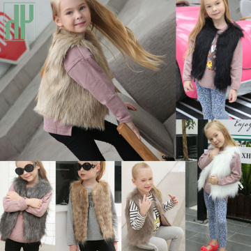 HH Baby girl vest Autumn Winter faux fur coat vest for girl Waistcoat Children's clothing girls gilet bodywarmer baby Outwear