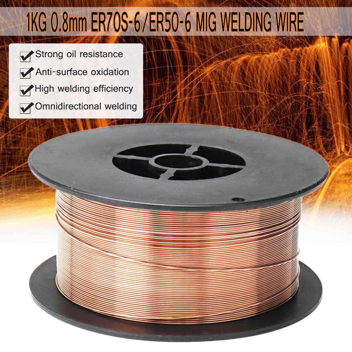 MIG Solid Welding Wire ER70S-6 / ER50-6 0.6/0.8/0.9/1.0/1.2mm Mild Steel Gas Shielded Welding Wire