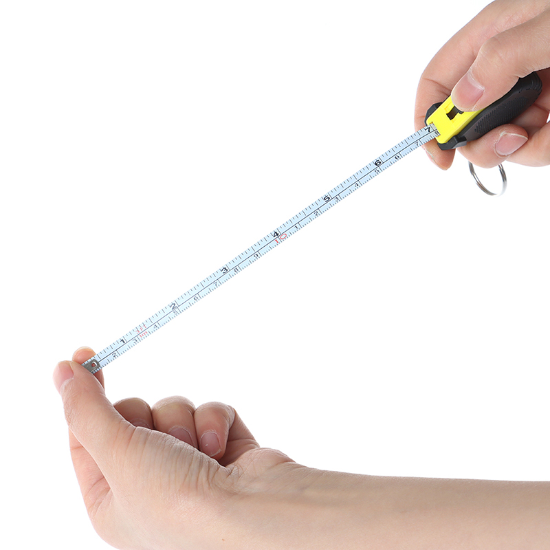 Random Color 1Pcs Mini Retractable Stainless Steel Pocket Measuring Ruler Tape Measure 1m/3ft