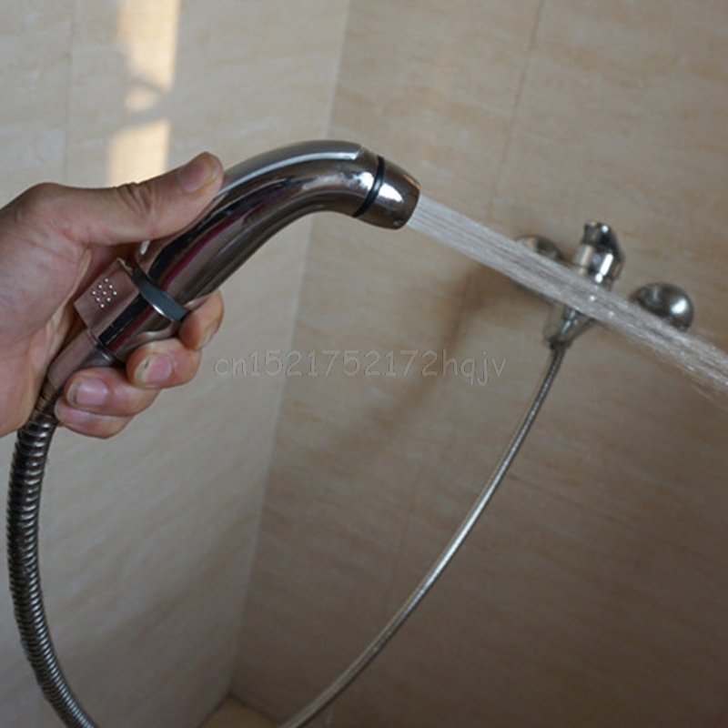 Chrome ABS Toilet Handheld Bidet Sprayer Shattaf Cloth Diaper Anal Enema Shower Head O18 dropship