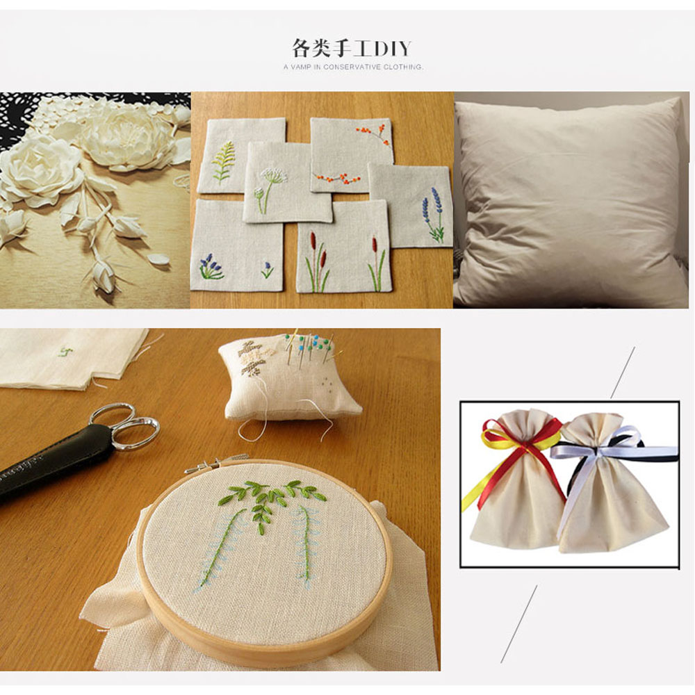 60g 115g 140g Plain Original natural 100% Gray cloth cotton fabric DIY sewing matiral Crafts Decoration