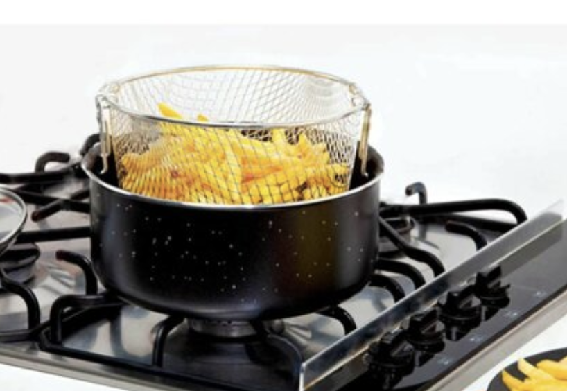 Practical Enamel Fryer Fry pot Potato and Vegetable Kızartmaya Suitable Easy-To-Use Economic Multifunctional