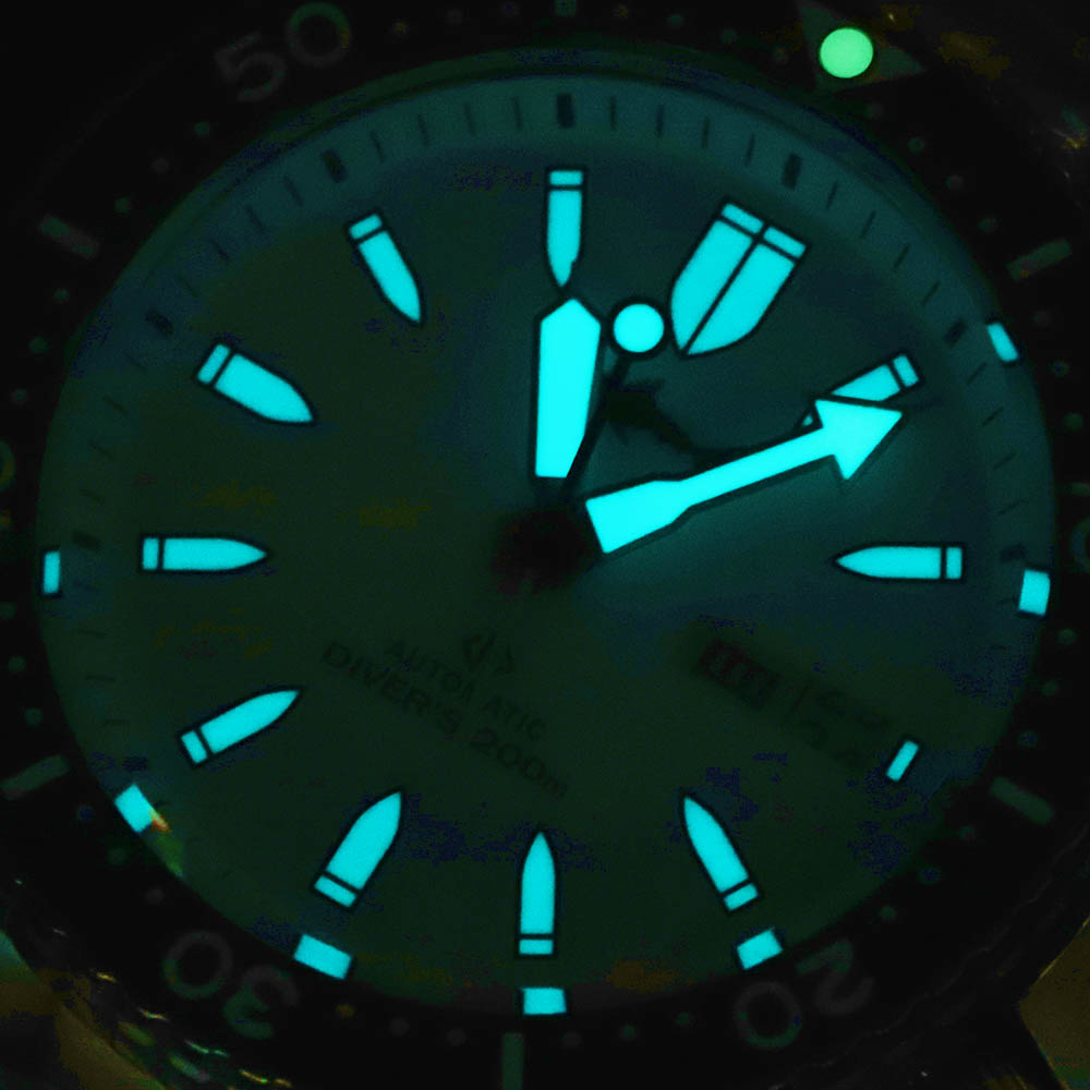 HEIMDALLR Sharkey SKX Mechanical Watch Men Dive Sapphire White Dial Luminous NH36A Mov Automatic Diver Watches 200M Diving Watch