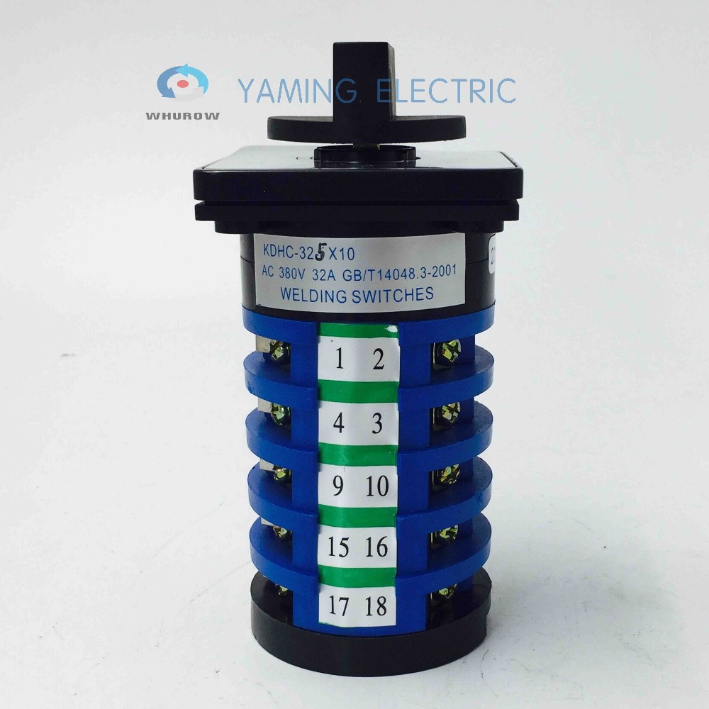 Yaming electric 32A 380V Welding machine rotary switch 10 position 5 poles main universal changeover switch KDHC-32/5*10