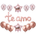 13pcs/set Spanish Te amo Letter Balloon Groom Bride Anniversary Ballons Romantic Wedding Valentines Decoration Supplies Baloon