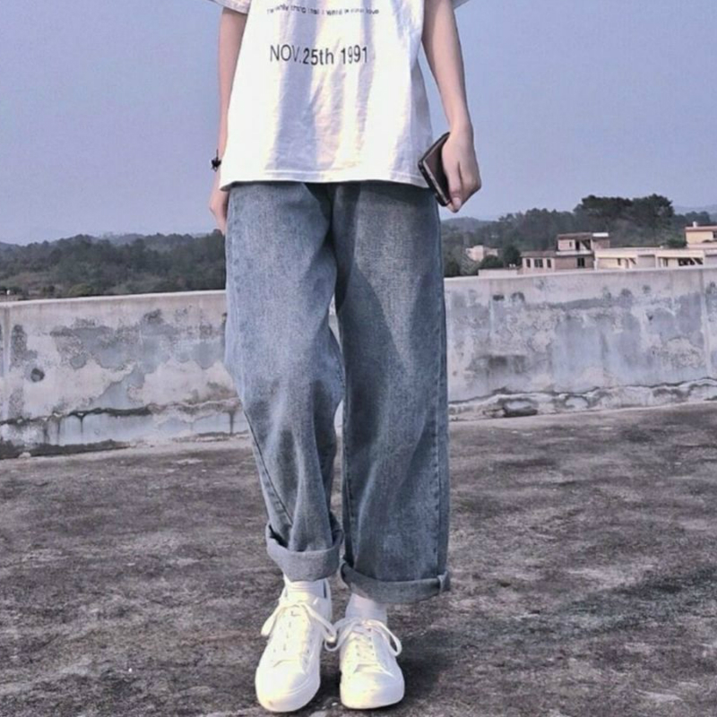 Boyfriend Jeans Women Summer Denim Solid High Waist Loose Casual Straight Korean Streetwear Lady Trouser Vintage Harem Long Pant