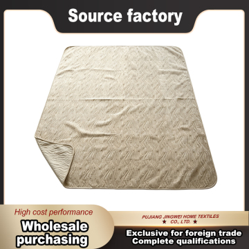 Beige Textured Quilted Beach Mat for Outdoor Relaxation