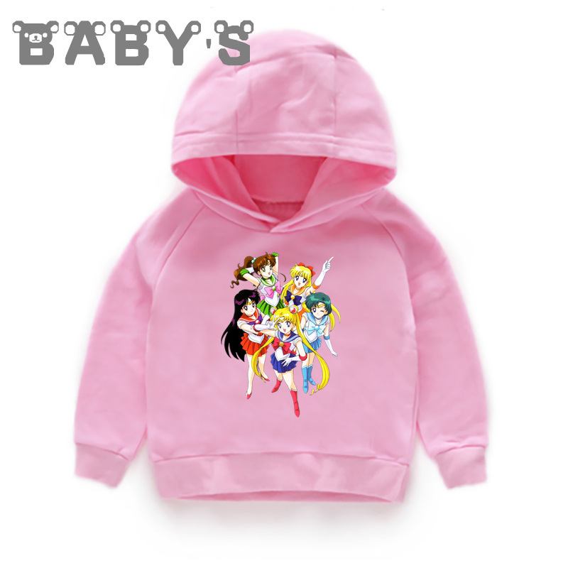 Children Hooded Hoodies Kids Sailor Moon Cartoon Cute Sweatshirts Toddler Baby Pullover Tops Girls Boys Autumn Clothes,KMT5195