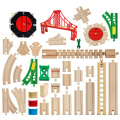 Wooden Track Railway Bridge Parts Wood Train Track Accessories Fit for All Brand Wooden Tracks Toys for Kids Gifts