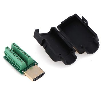 New 1PC HDMI Male 19P Plug Breakout Terminals Solderless Connector With Cover Wholesale