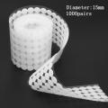 1000 Pairs Double-sided Adhesive Fastener Tape Hooks Loops Disks White Strong Glue Sticker Hook Loop Tape for DIY