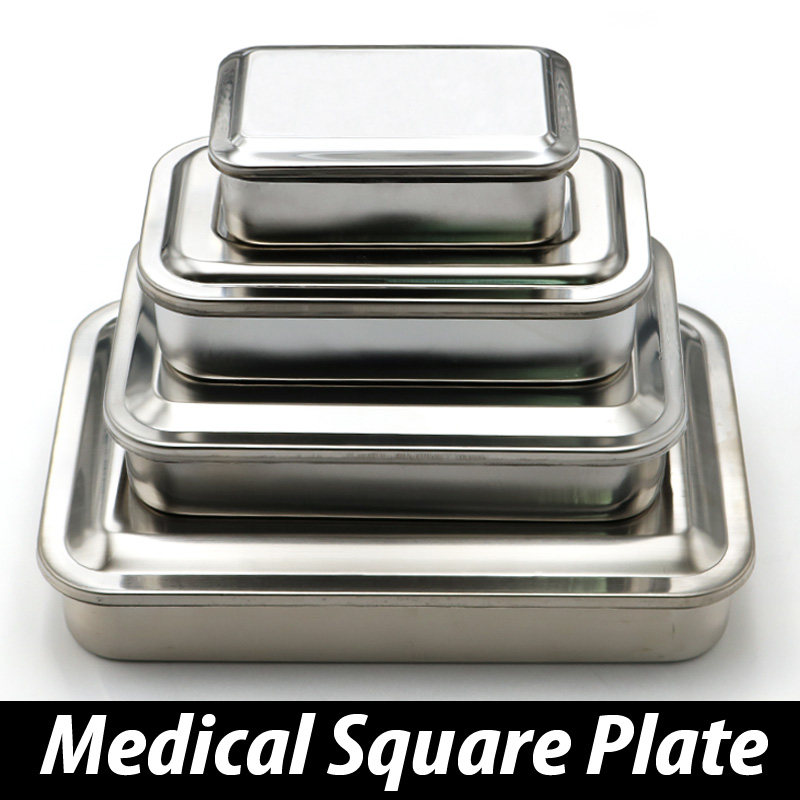 304 thick medical stainless steel disinfection tray square plate with hole cover medical equipment and surgical instruments