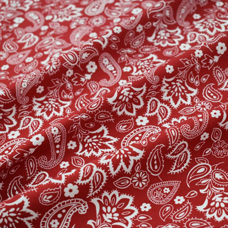 Red bottom paisley pure cotton fabric for dress shirt bazin riche getzner tissu telas por metro african tissus stoffen tecidos