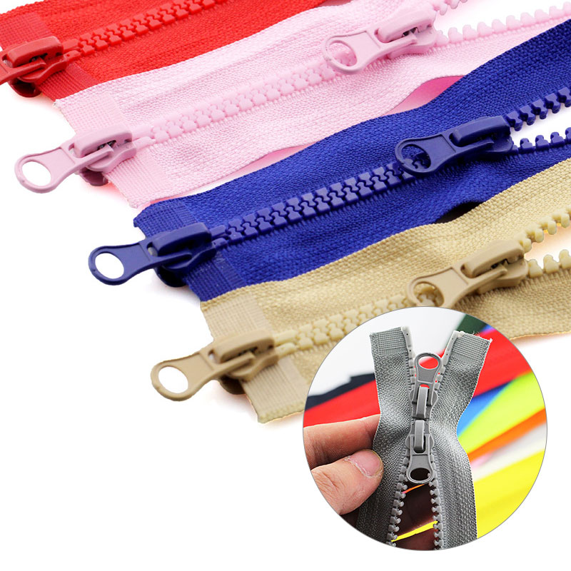 5# Colorful Double Side Sliders Zippers Resin Open-end Tail Zipper Locks For DIY Handmake Sewing Long Zip Decoration Supplies