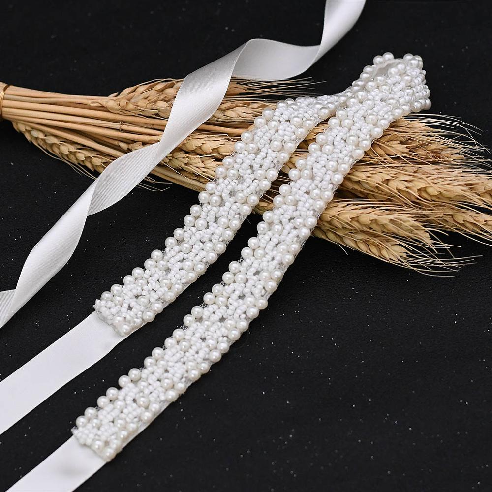 TRiXY S204 Elegant Pearls Belt Wedding Belt for women Crystal Bridal Sash Pearls Belt Wedding Accessories Bridal Waistband Belts