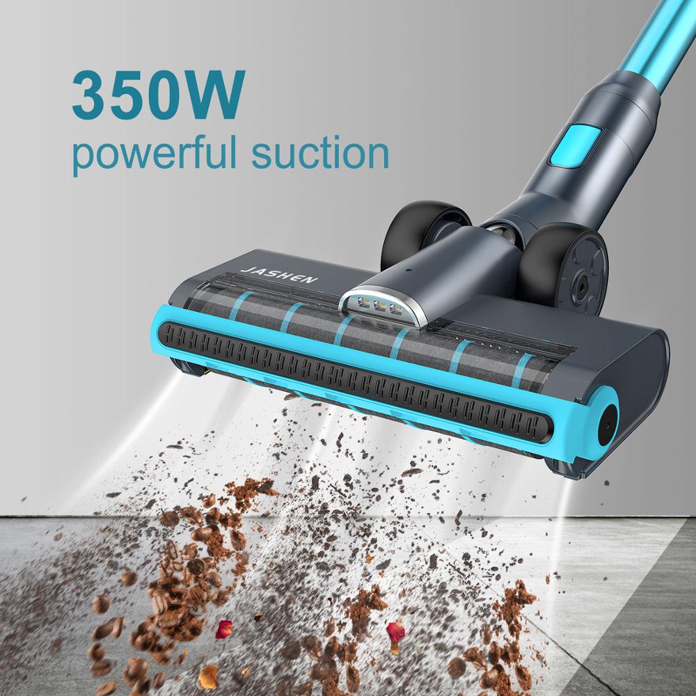 JASHEN V18 Handheld Vacuum Cleaner 350W 22KPA Suction with 2500mAh Battery LCD Display Low Noise Cordless Stick Wall Mount