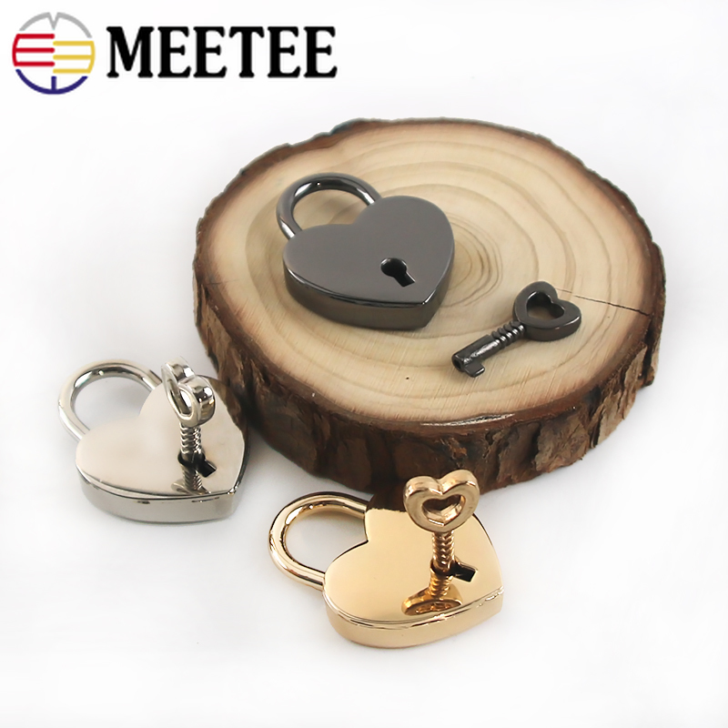 Meetee 2/5pc Bags Metal Lock Buckles Spring Clasp Easy Open No Key Luggage Purse Hardware Padlock Closure Parts Decor Accessory