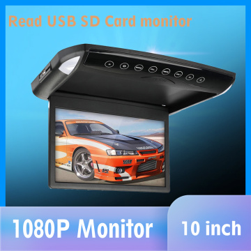 10.1/12.1 inch Flip Down Monitor 1080P HD Player FM Ultra Thin Car DVD Player 2-Way Video Input Car Roof Mounted TFT LCD Monitor
