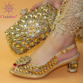 Ladies Italian Shoes and Bag Set Decorated with Rhinestone Matching Shoes and Bag Set In Heels Women Comfy Platform Sandal Shoes