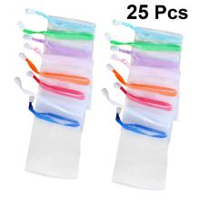 25pcs Soap Foaming Net Nylon Foaming Net Shower Soap Foaming Net Hanging Bubble Mesh Bag (Random Color)